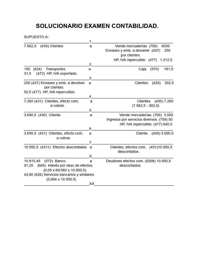 Solucionario Examen de Contabilidad | PDF | Servicios financieros ...