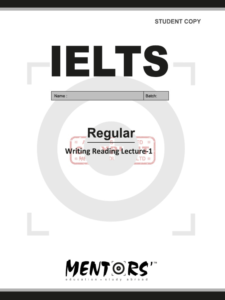 Writing Reading Lecture 1 (PRT) | PDF