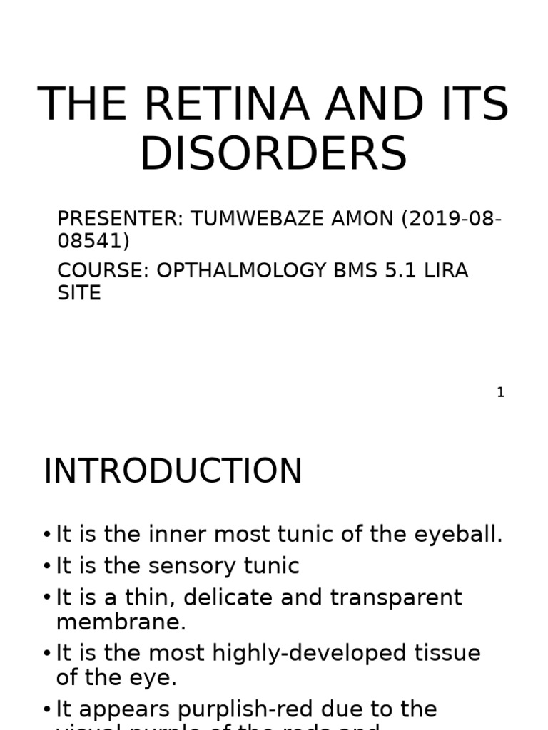 Disorders of The Retina Amon | PDF | Retina | Ophthalmology