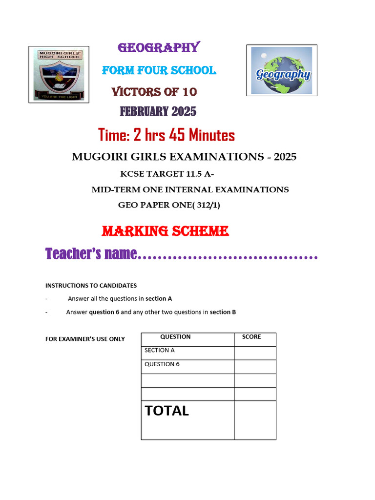 Mid-Term 1 Form 4 Geo Final MS | PDF | Rock (Geology) | Volcano
