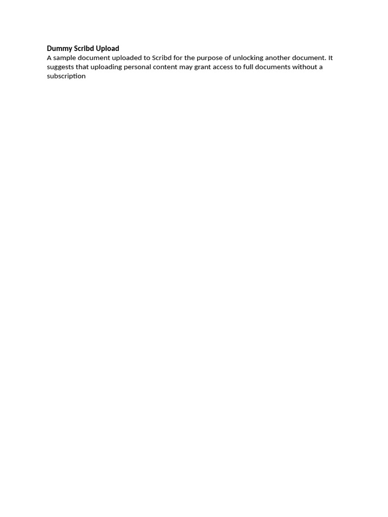Dummy Scribd Upload | PDF