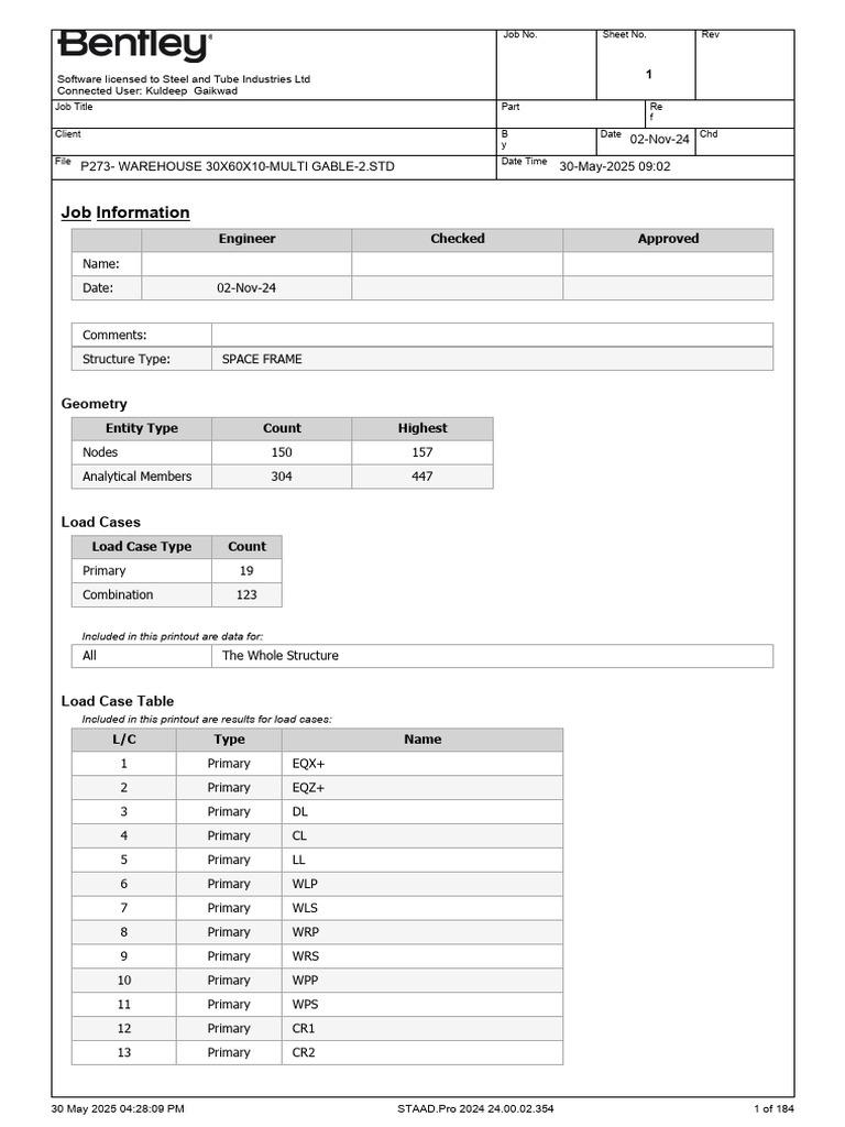 Warehouse Structural Analysis Report | PDF | Software Engineering ...