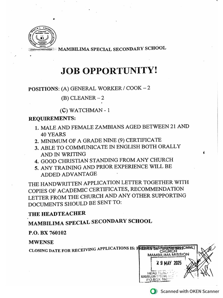 Job Opportunity | PDF