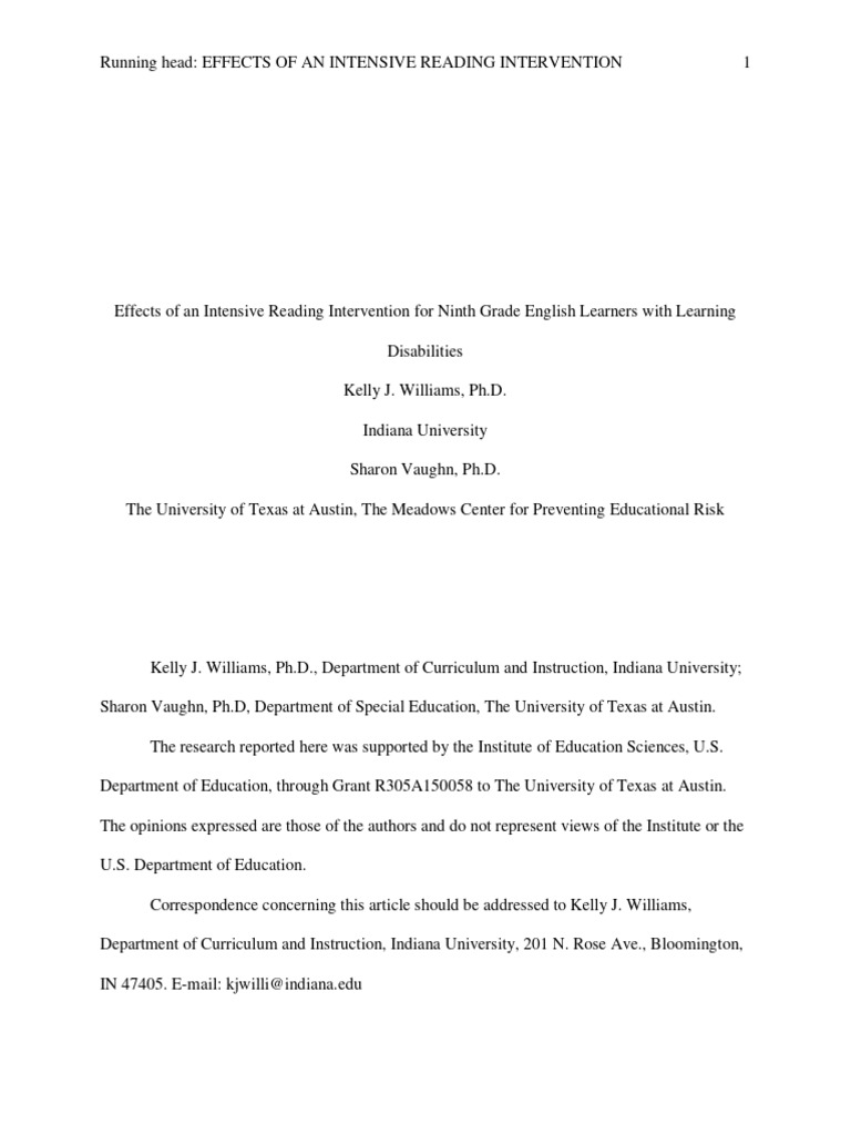 Intensive Reading Intervention for ELs | PDF | Reading Comprehension ...