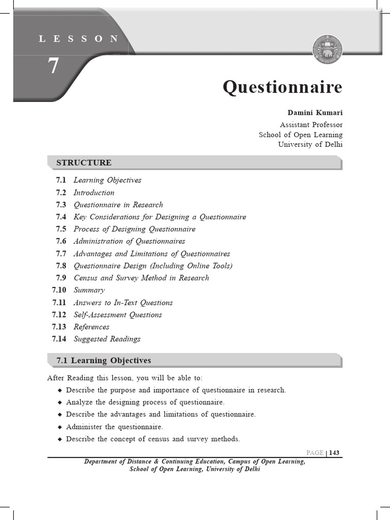 Designing Effective Research Questionnaires | PDF | Questionnaire ...