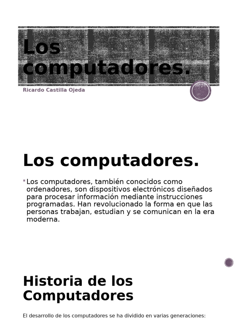 Los Computadores | PDF | Hardware de la computadora | Unidad Central de ...