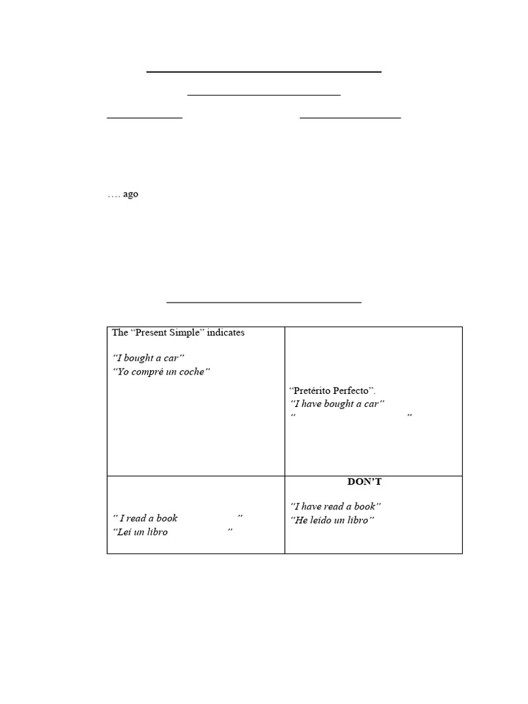 Past Simple vs Present Perfect Explained | PDF | Syntax | Linguistic ...