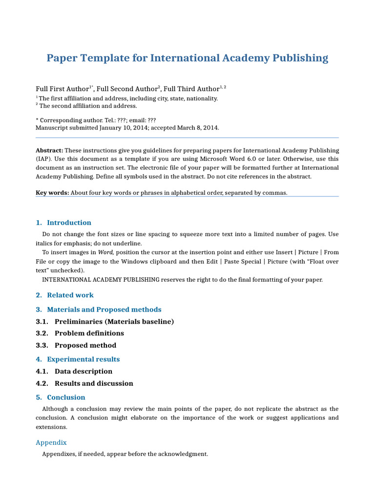 IAP Paper Preparation Guidelines | PDF | Note (Typography)