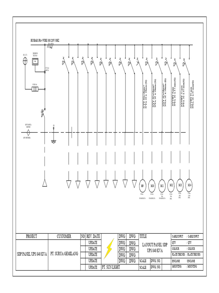 SDP Panel Layout for UPS 840 KVA | PDF