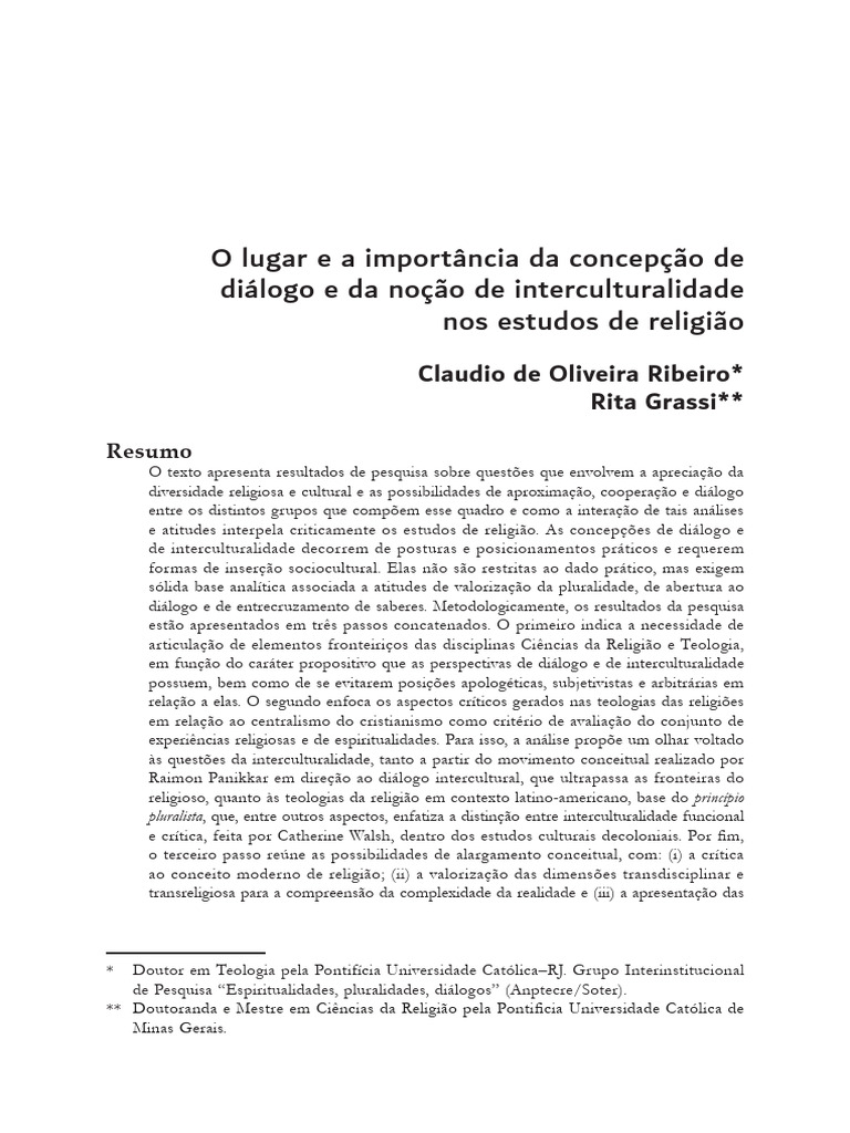 O Lugar e A Importancia Da Concepcao de | PDF | Teologia | Science
