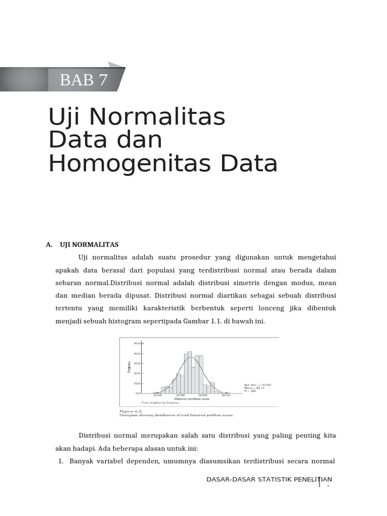 Uji Normalitas dan Homogenitas Data | PDF