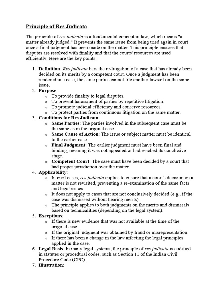 Understanding Res Judicata in Law | PDF | Lawsuit | Res Judicata
