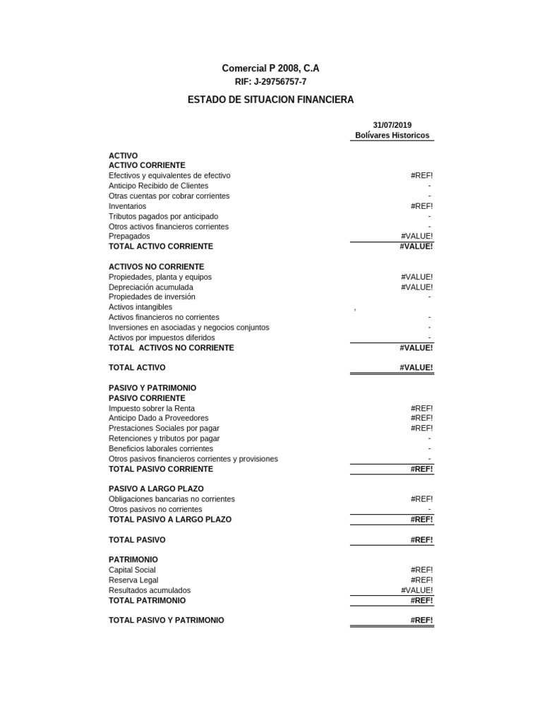 Balance y Estado de Ganancia | PDF | Hoja de balance | Servicios ...