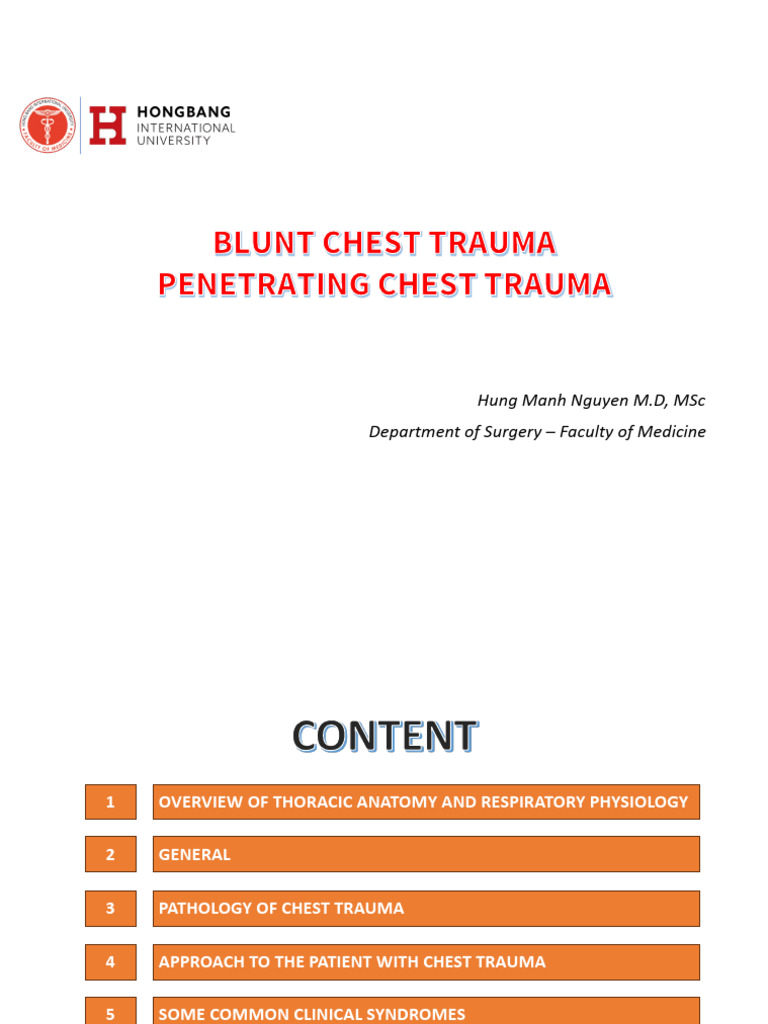 Thoracic Anatomy and Chest Trauma Overview | PDF | Thorax | Lung