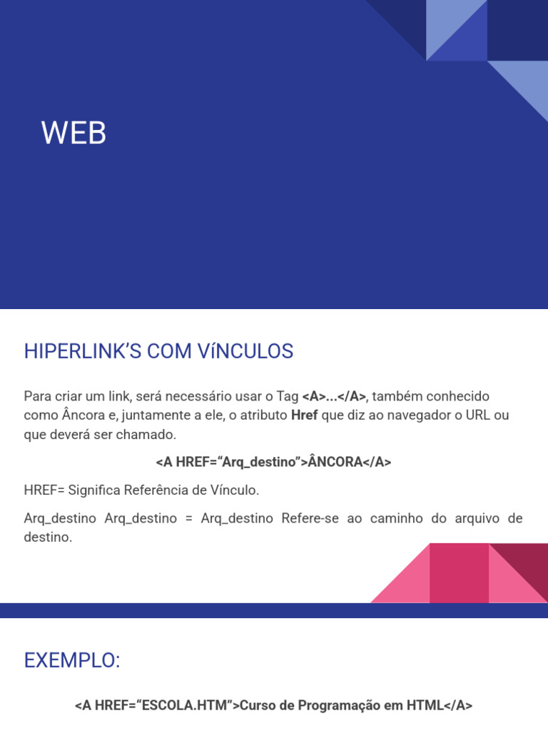 Criando Hiperlinks em HTML | PDF