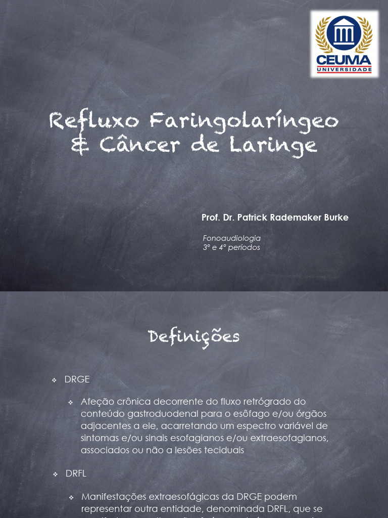 RFL e Câncer de laringe | PDF | Doença do refluxo gastroesofágico ...