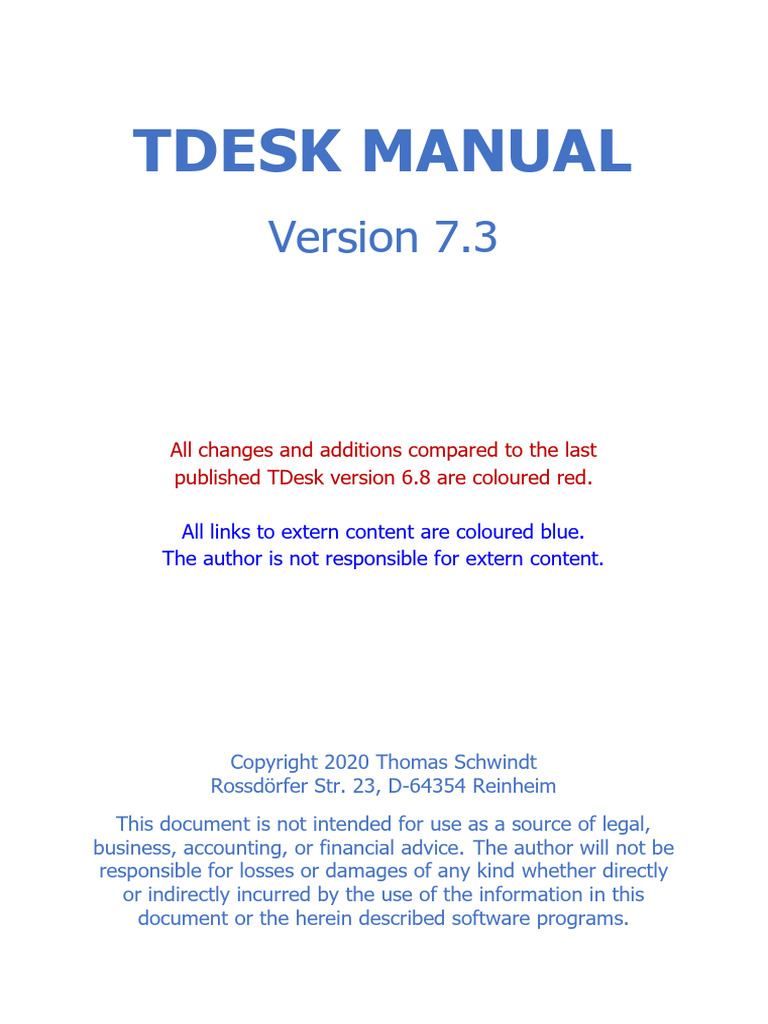 TDesk 7.3 User Manual Overview | PDF | Button (Computing) | Computer File