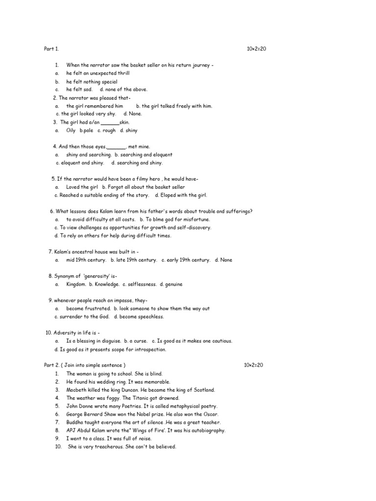 6th Grade English Surprise Test | PDF