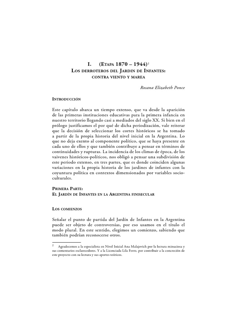 Historia del Jardín de Infantes en Argentina | PDF | Educación de la ...