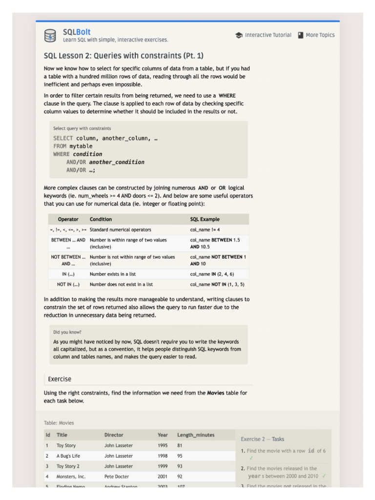 SQL 2 Bolt | PDF