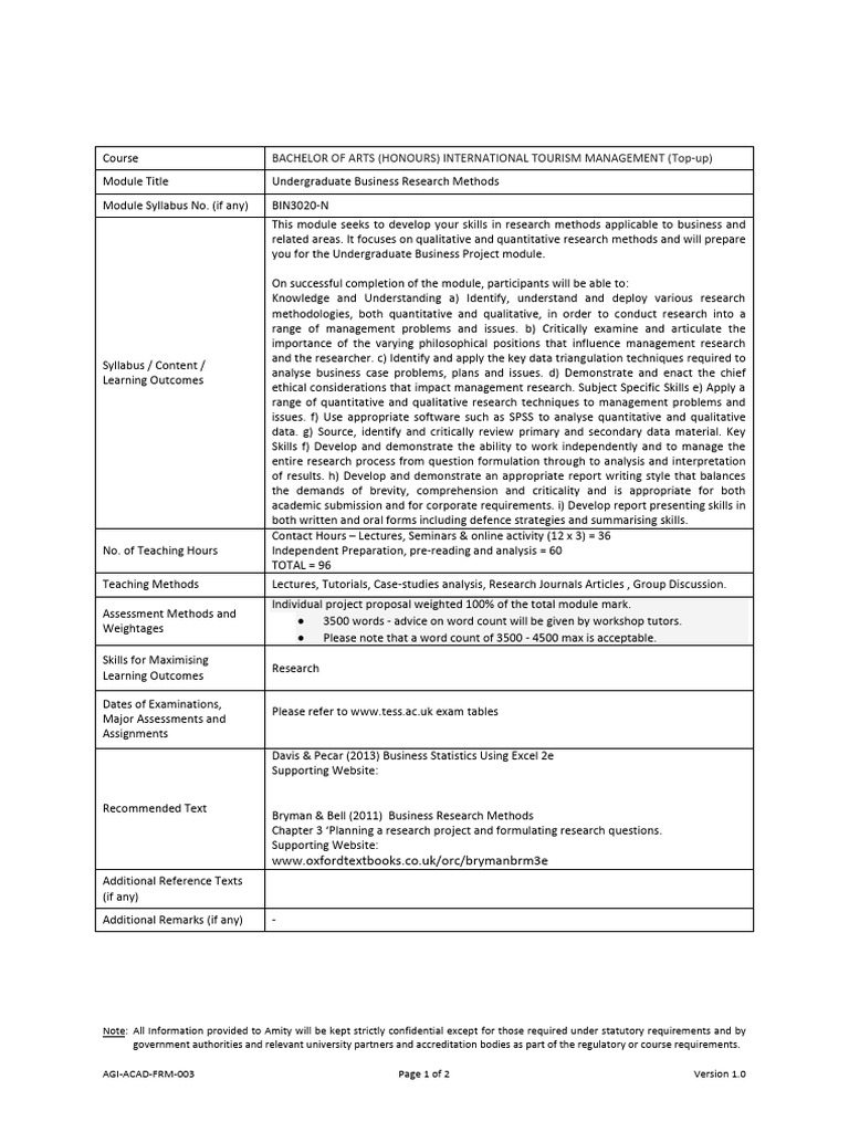 Undergraduate Business Research Methods 2021 01 | PDF | Qualitative ...