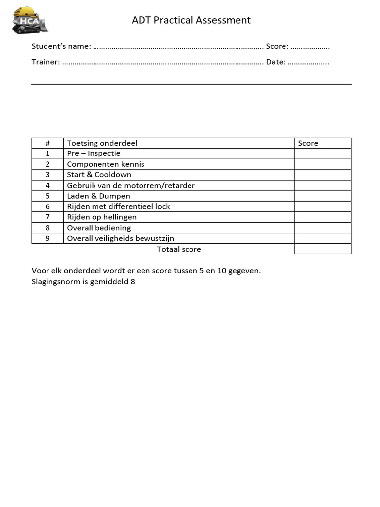 Doosan ADT DA 40 Practical Test | PDF