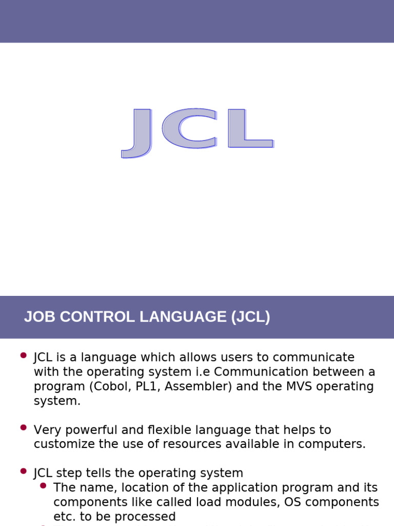 Understanding Job Control Language (JCL) | PDF | Computer Programming ...