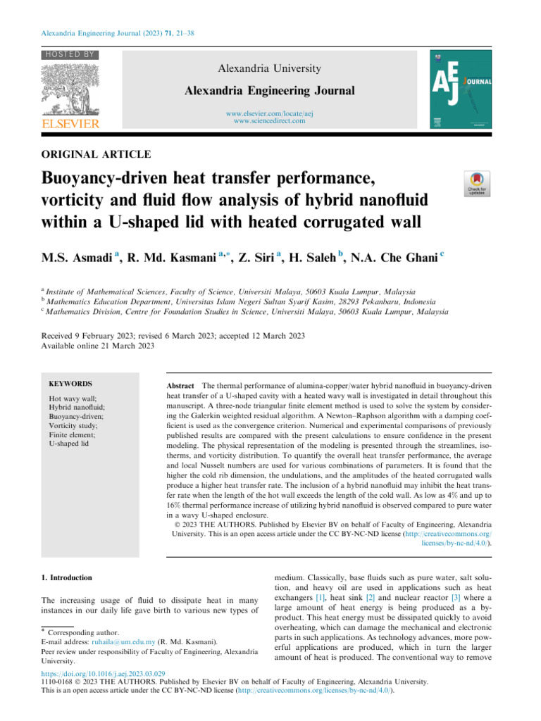 Hybrid NanoFluid Heat Transfer Analysis | PDF | Heat Transfer | Finite ...