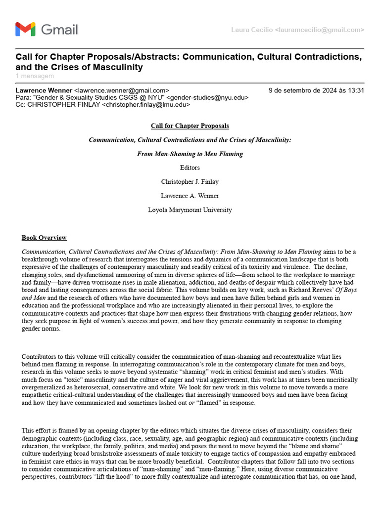 Gmail - Call For Chapter Proposals - Abstracts - Communication ...