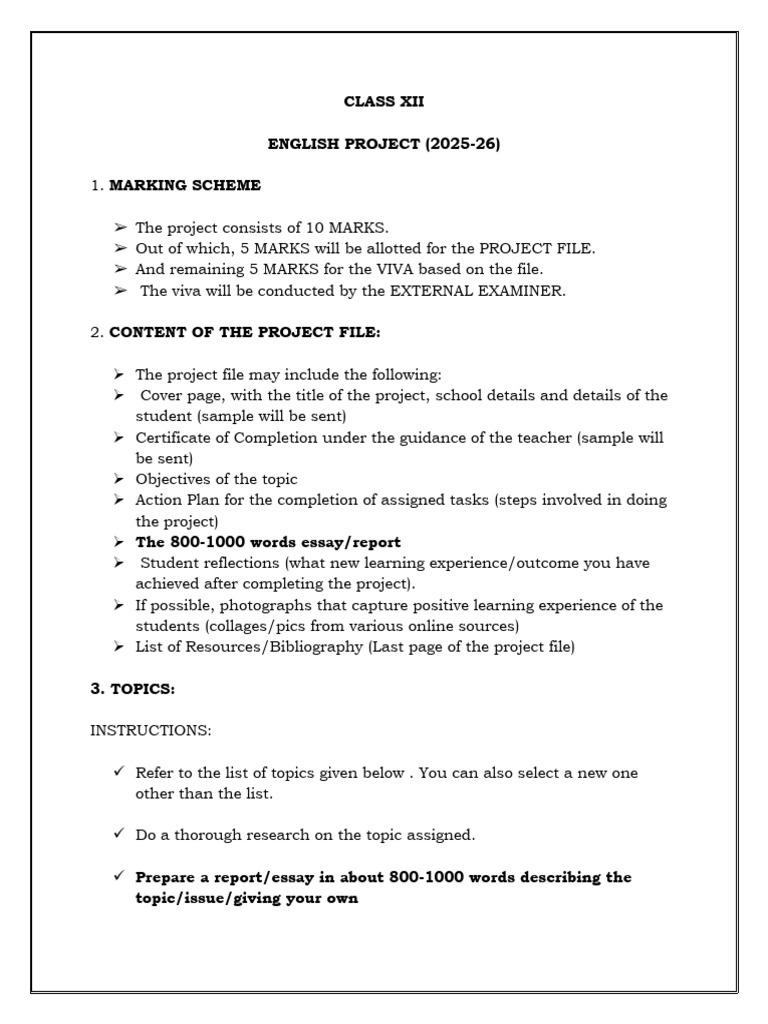 Class XII English Project Guidelines | PDF | Poetry | English Language