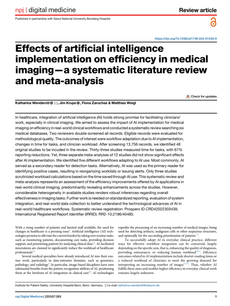 AI Efficiency in Medical Imaging | PDF | Radiology | Ct Scan