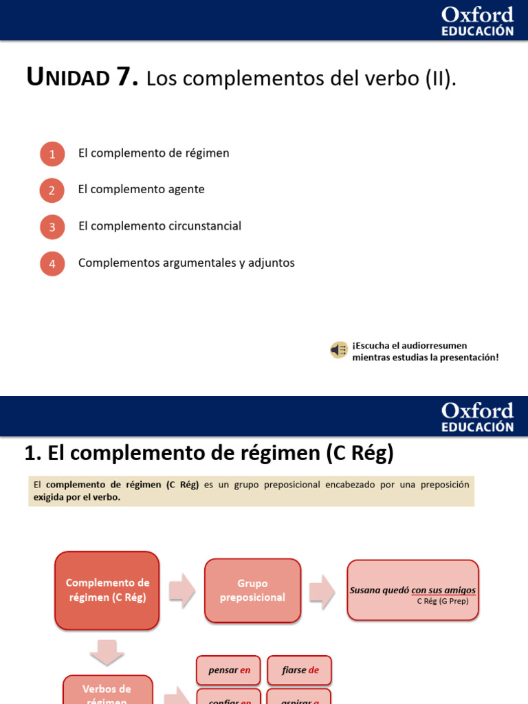 U7 Presentacion Los Complementos Verbo (II) 564498 | PDF | Verbo ...