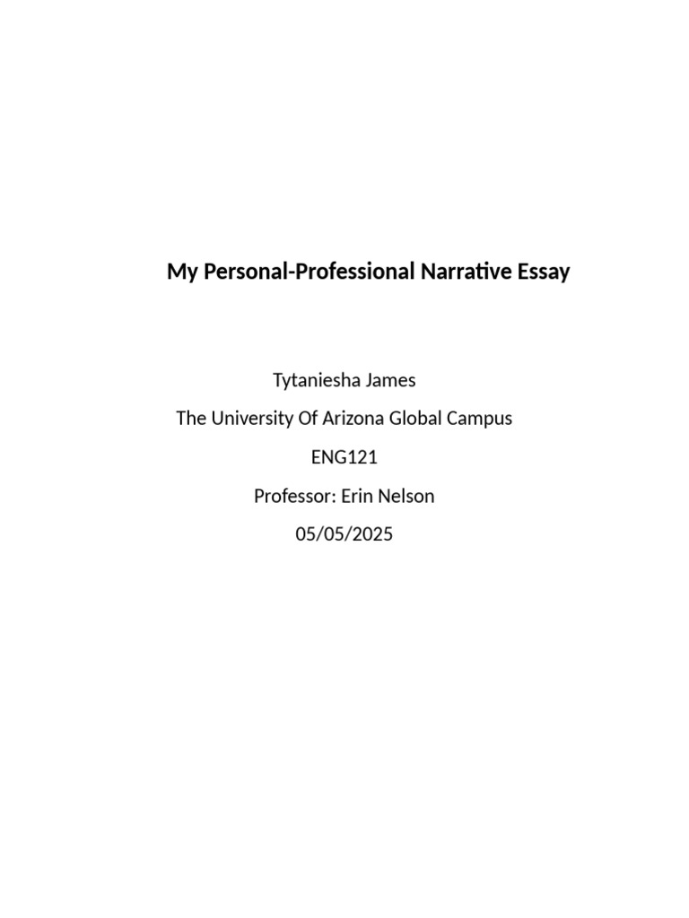 Personal-Professional Narrative Essay | PDF | Psychological Concepts ...
