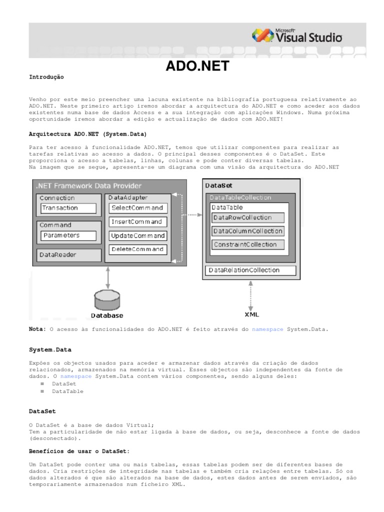 Ado Net | PDF | Microsoft SQL Server | Bancos de dados