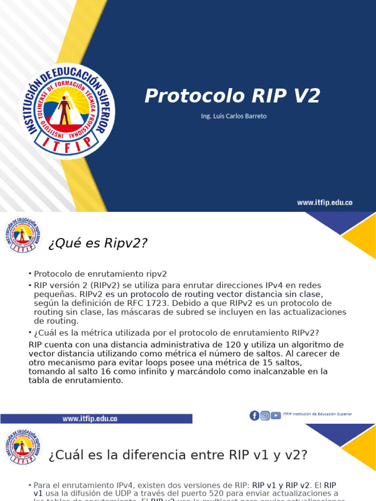Protocolo RIP V2 | PDF | Enrutador (Computación) | Arquitectura de internet