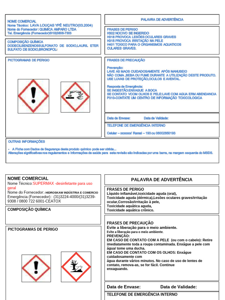 Anexo 6 - Rotulagem Preventiva. - PREENCHIDAppt | PDF | Química ...