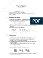 As Topic 12 Notes - Haloalkanes