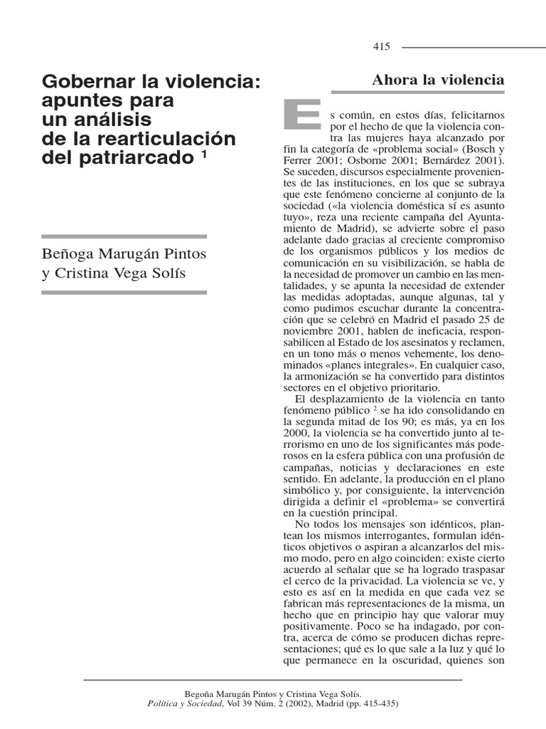Análisis de la violencia de género actual | PDF | Mujer | Violencia