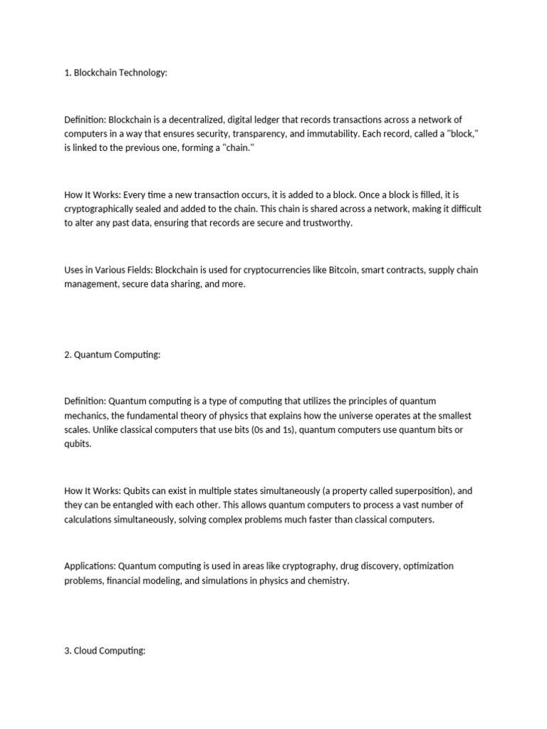 Blockchain, Quantum, and Cloud Computing Insights | PDF | Quantum ...
