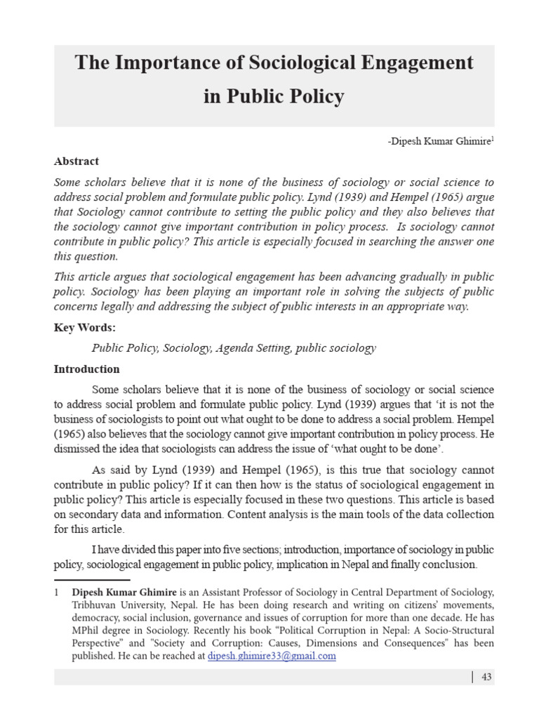 Sociological Impact on Public Policy | PDF | Sociology | Rationality
