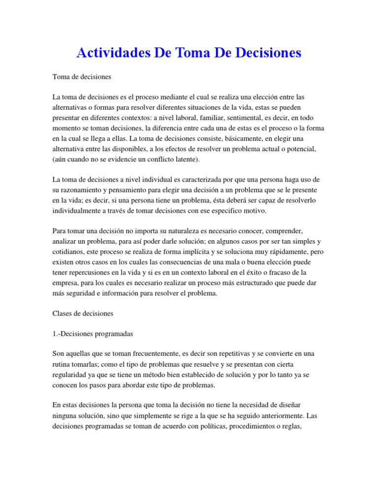 Estrategias Efectivas en Toma de Decisiones | PDF