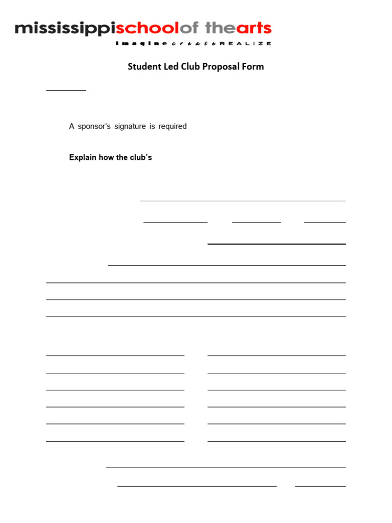 Club Proposal Form Pdf