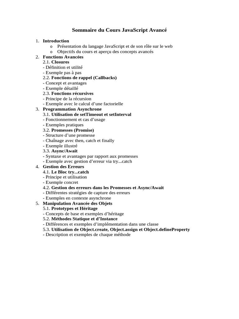 Concepts Avancés de JavaScript | PDF | JavaScript | Programmation ...