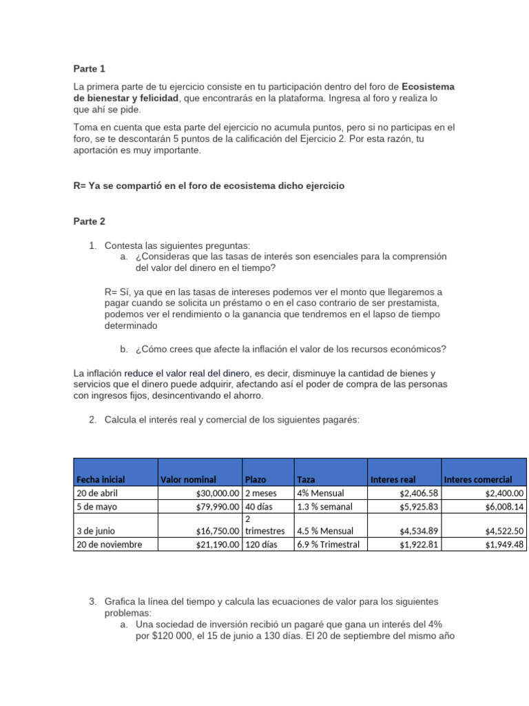 Ejercicio sobre tasas de interés y finanzas | PDF | Interés | Inflación