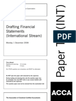 Drafting Financial Statements (International Stream) : Monday 1 December 2008