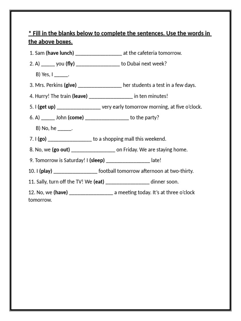 E.S Present Cont. For Future HW | PDF