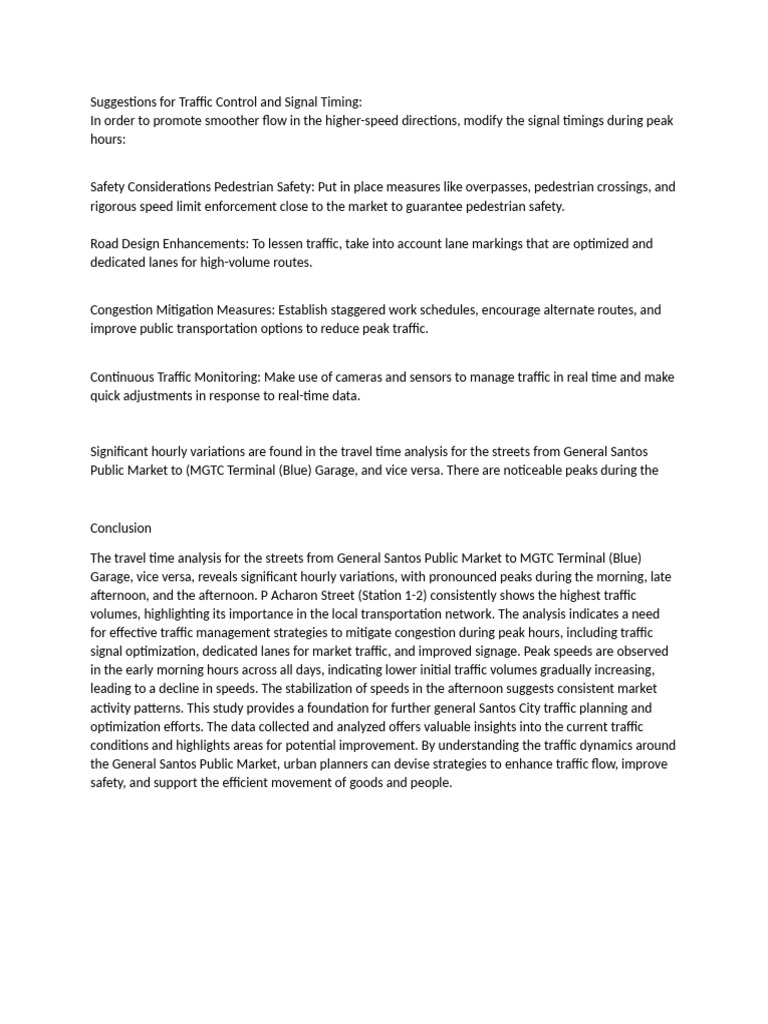 Recommendations Traffic Management Traffic Signal Timing | PDF ...