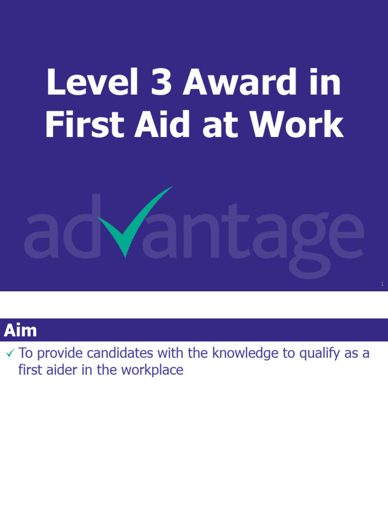 First Aid at Work Level 3 Course Guide | PDF | Cardiopulmonary ...