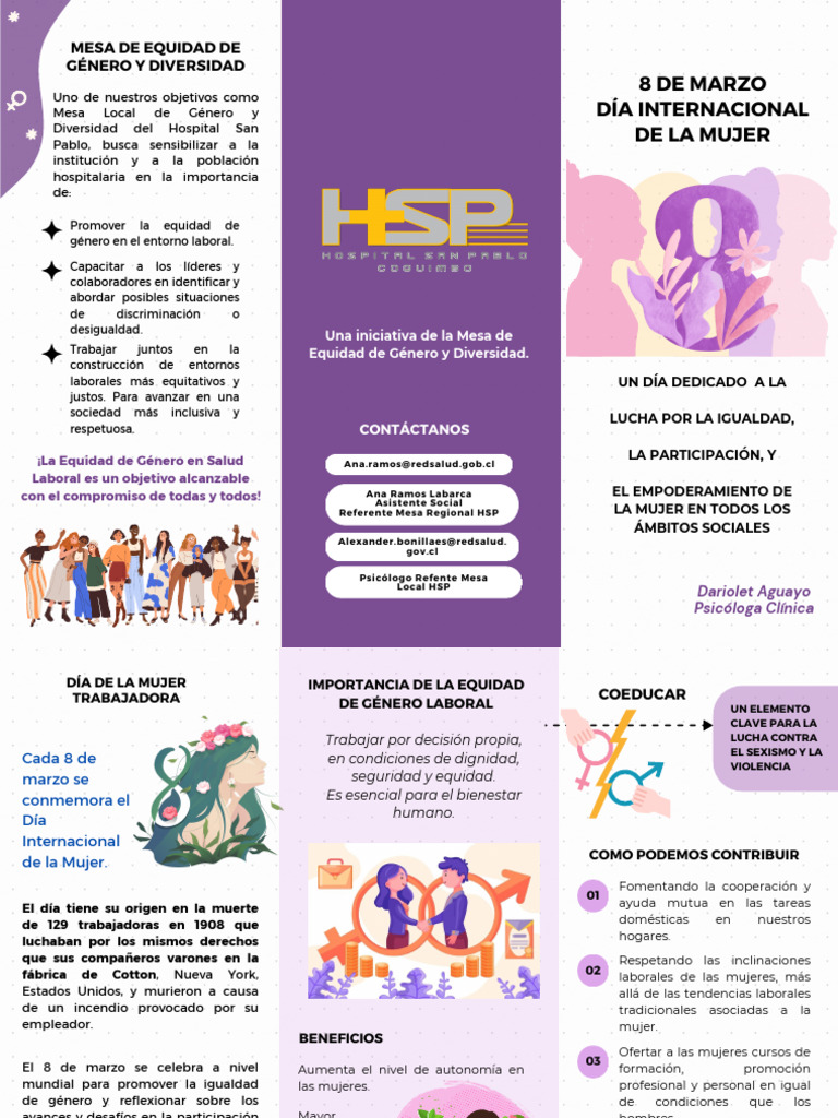 Triptico 8M 2024 Correciones | PDF | Igualdad de género | Estudios de ...