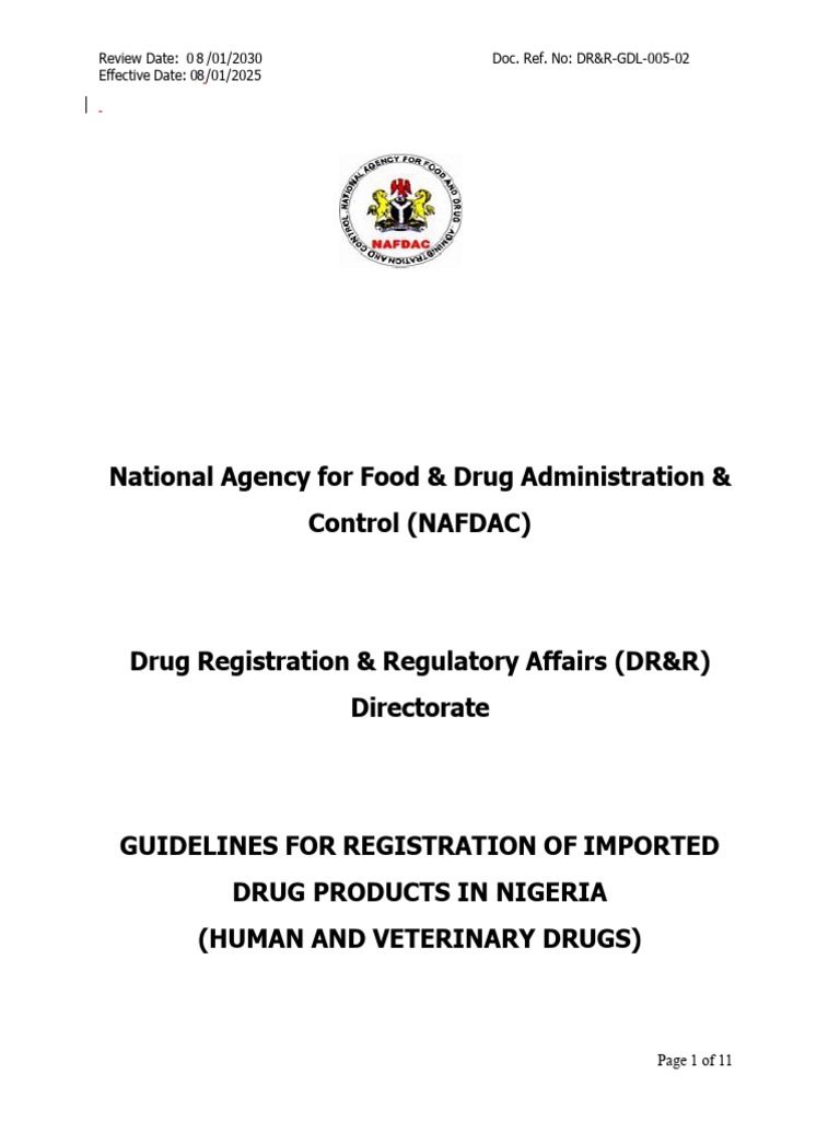 NAFDAC Guidelines for Drug Registration | PDF | Over The Counter Drug ...